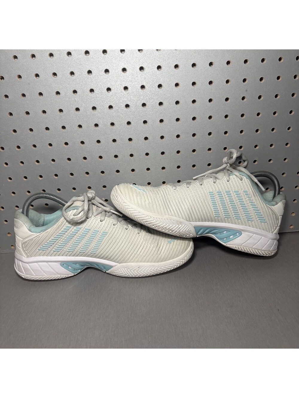 K-Swiss Hypercourt Express 2 Tennis Pickleball Shoes Womens Sz 9.5 White Blue - Picture 10 of 14